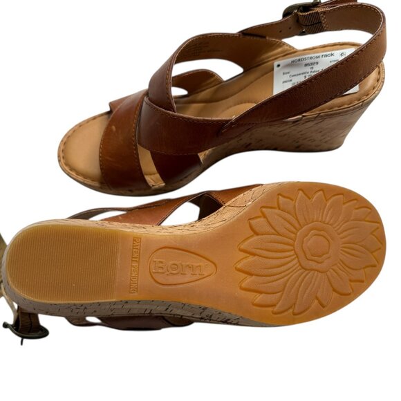 NEW NWT SAMI CORK WEDGE SANDAL BY BORN BRAND. TAN. SIZE WOMEN'S 10M. - Picture 6 of 14